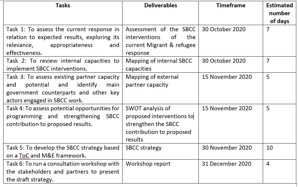 Re-advertisement- Home-based consultancy (with travel): Development of a Social and Behavioral Change Communication (SBCC) strategy for UNICEF Migrant and Refugee Italy Response  (38 days)