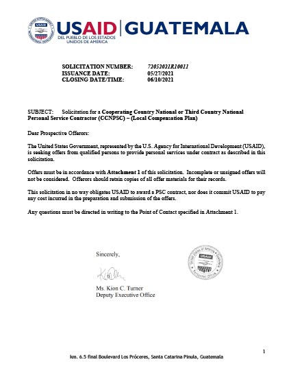 USAID/Guatemala - Human Resources Assistant