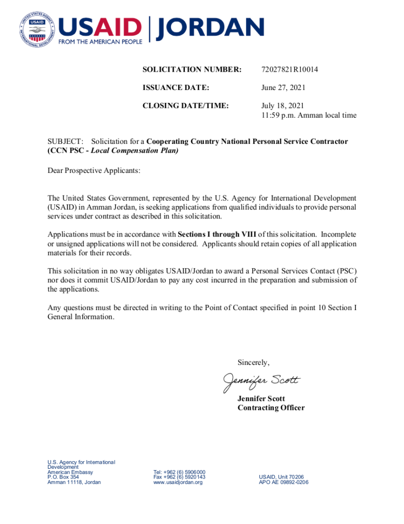 72027821R10014 - Project Management Specialist (Civil-Structural Engineer) position at the Population and Family Health Office,