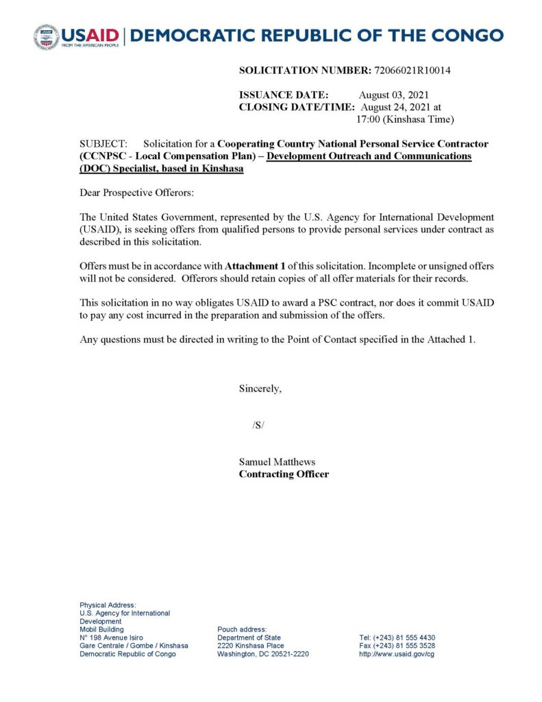 Development Outreach and Communications Specialist