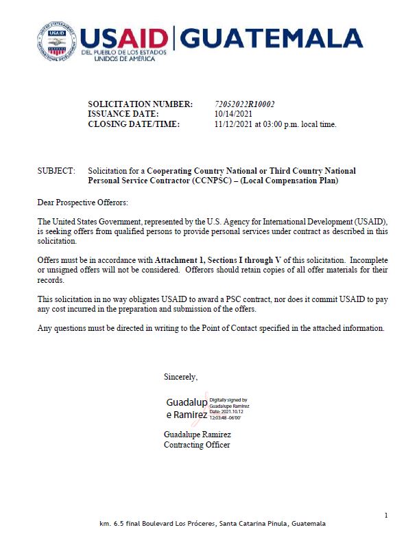 USAID/Guatemala -  Project Management Specialist (Education and Youth)